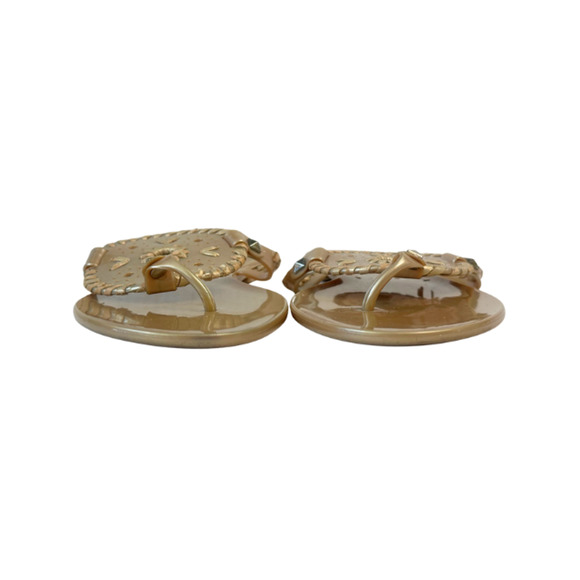 Jack Rogers Sandals Collins Jelly Thong Flip Flops Slip-On Gold Women’s Size 8 - Picture 3 of 8